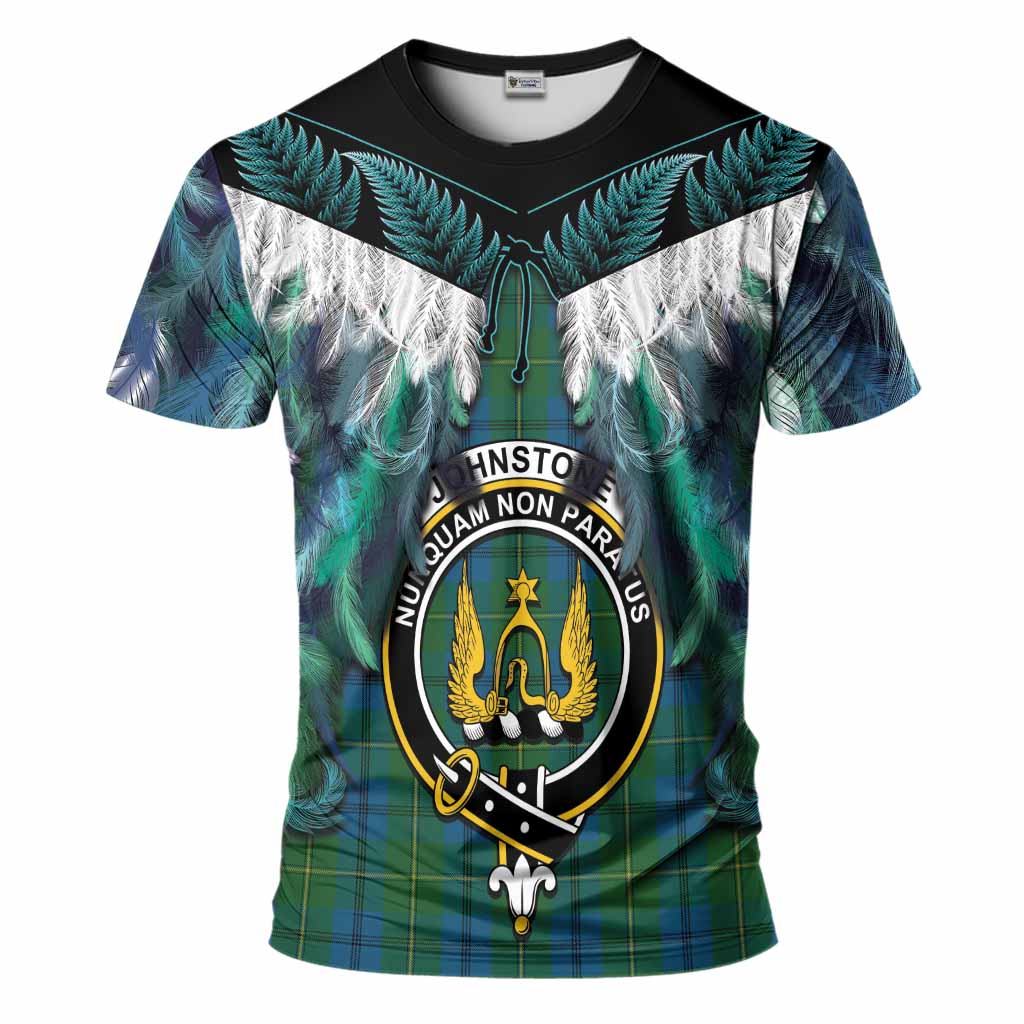 Johnstone (Johnston) Tartan Crest T-Shirt New Zealand Maori Korowai Cloak