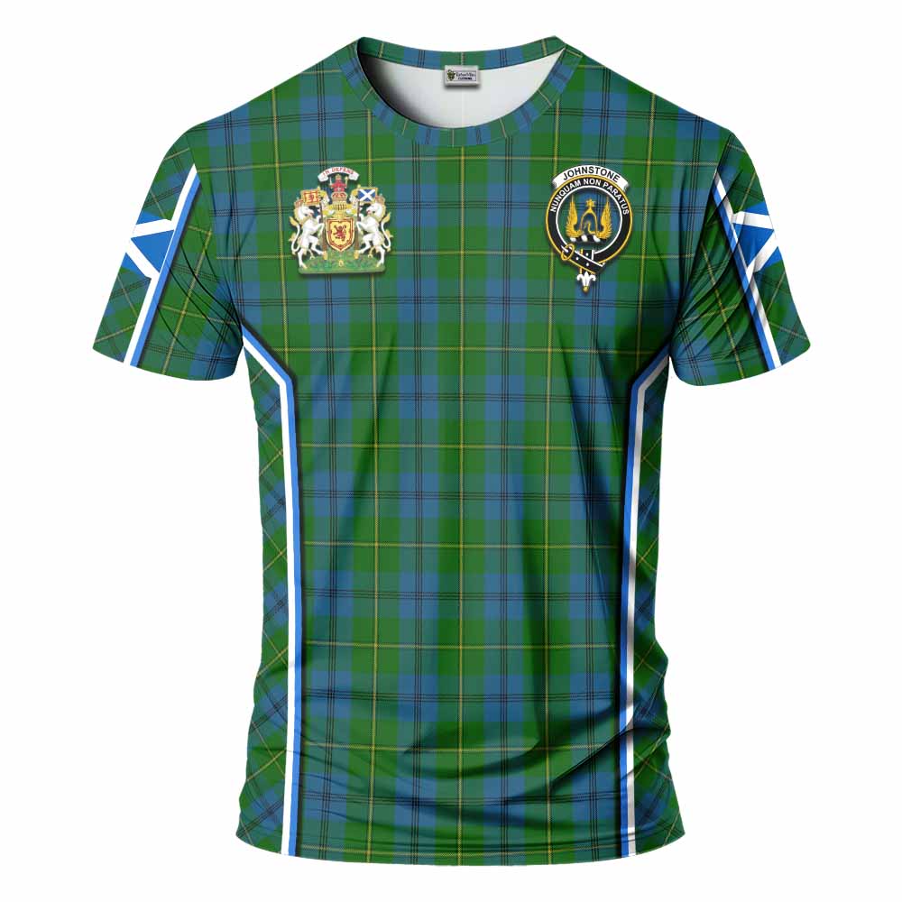 Johnstone (Johnston) Tartan Crest T-shirt Scotland Coat of Arm Flag Style - Tartan Vibes Clothing