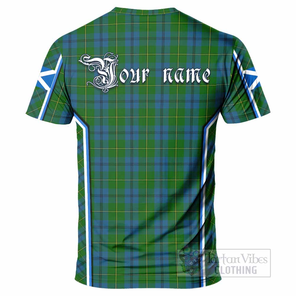 Johnstone (Johnston) Tartan Crest T-shirt Scotland Coat of Arm Flag Style - Tartan Vibes Clothing