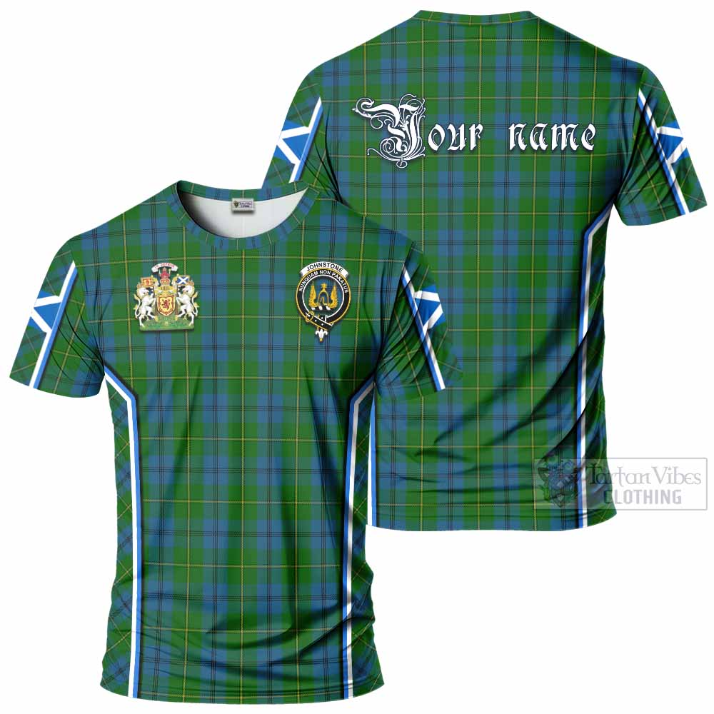 Johnstone (Johnston) Tartan Crest T-shirt Scotland Coat of Arm Flag Style - Tartan Vibes Clothing
