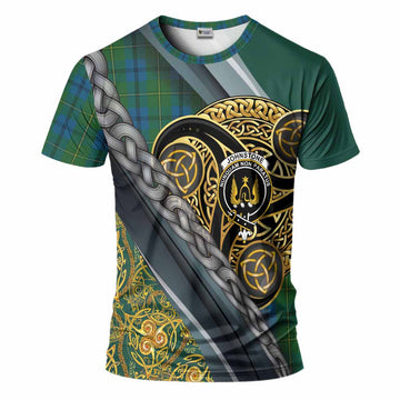 Johnstone (Johnston) Tartan Crest T-Shirt Scottish Triskele Celtic