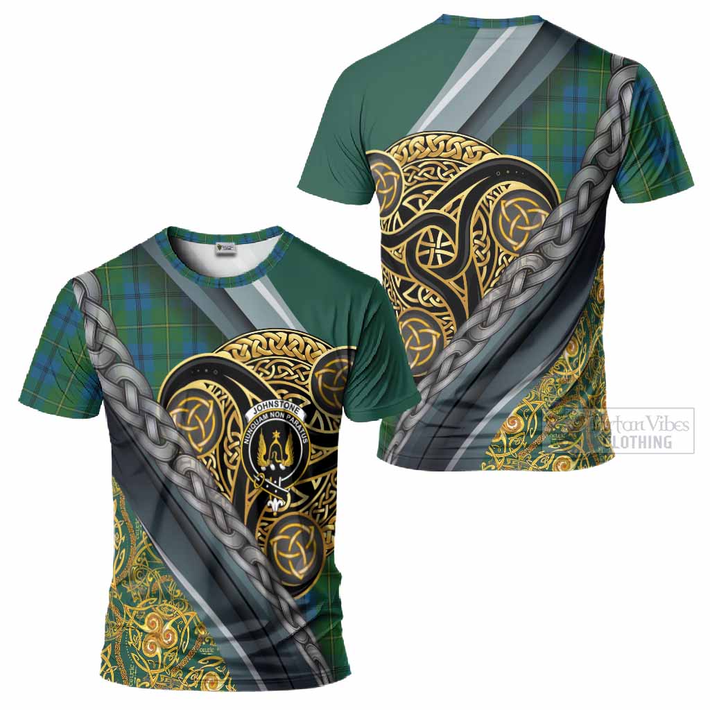 Johnstone (Johnston) Tartan Crest T-Shirt Scottish Triskele Celtic