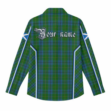 Johnstone (Johnston) Tartan Crest Women Casual Shirt Scotland Coat of Arm Flag Style - Tartan Vibes Clothing