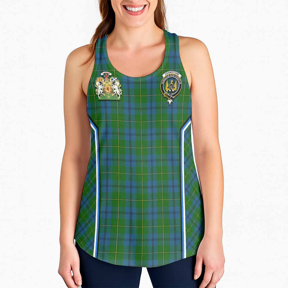 Johnstone (Johnston) Tartan Crest Women Racerback Tanks Scotland Coat of Arm Flag Style - Tartan Vibes Clothing