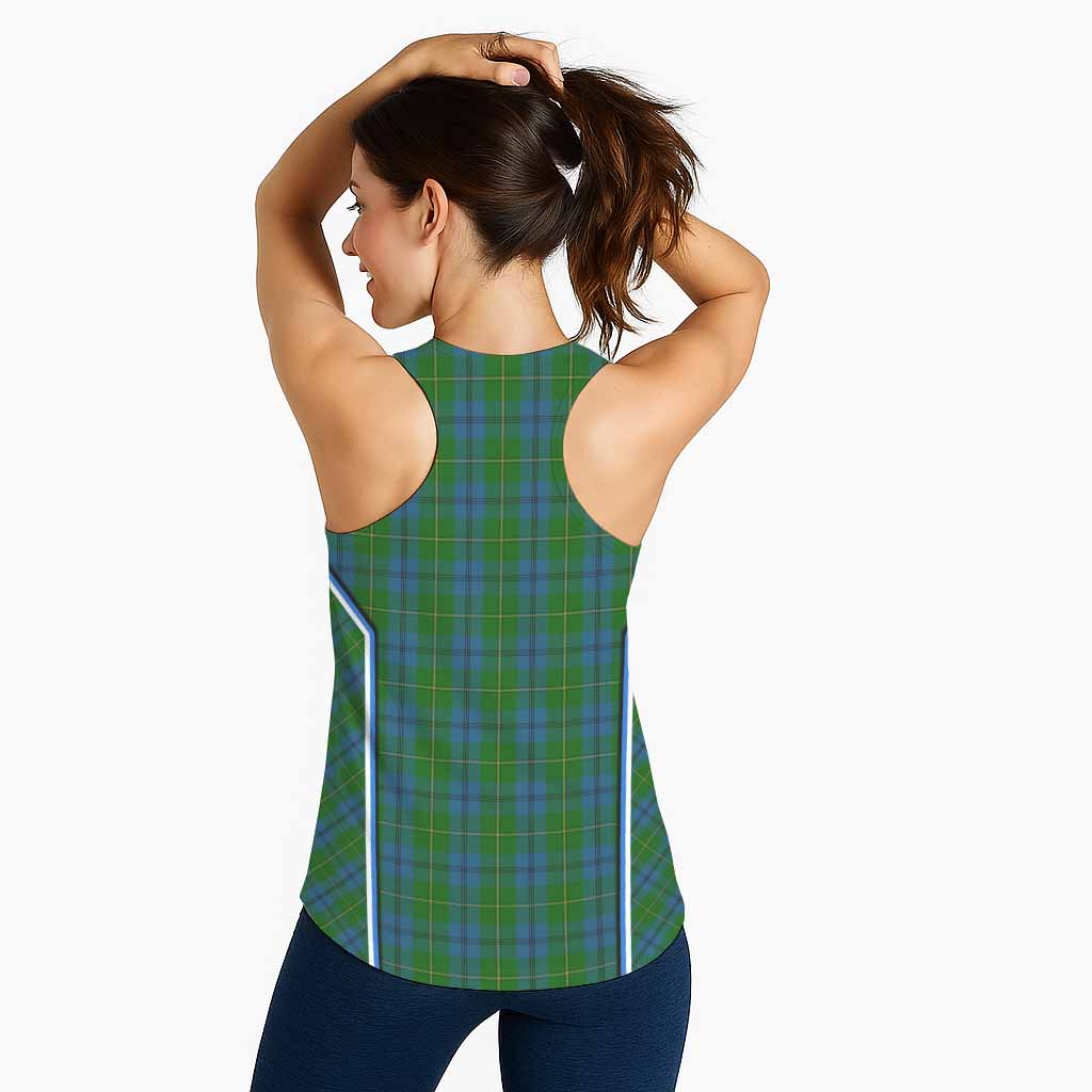 Johnstone (Johnston) Tartan Crest Women Racerback Tanks Scotland Coat of Arm Flag Style - Tartan Vibes Clothing