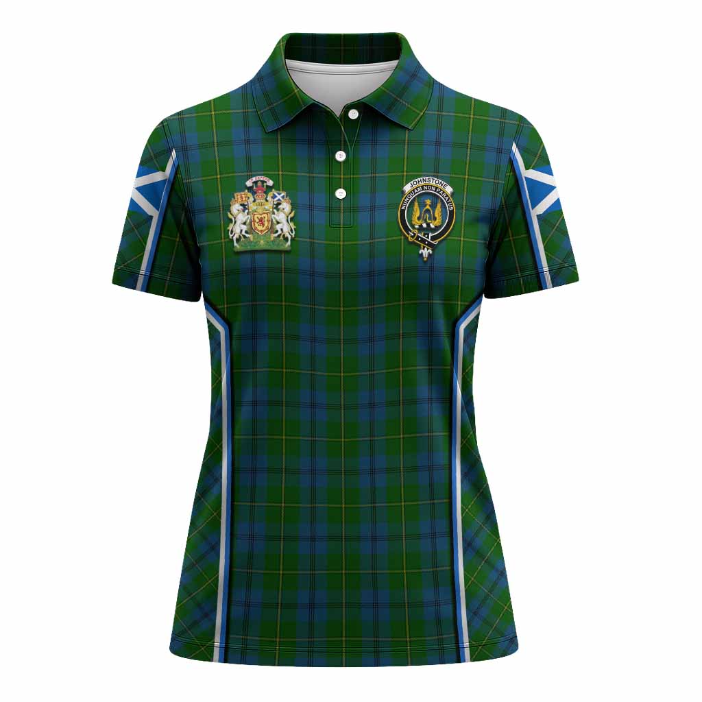 Johnstone (Johnston) Tartan Crest Women's Polo Shirt Scotland Coat of Arm Flag Style - Tartan Vibes Clothing
