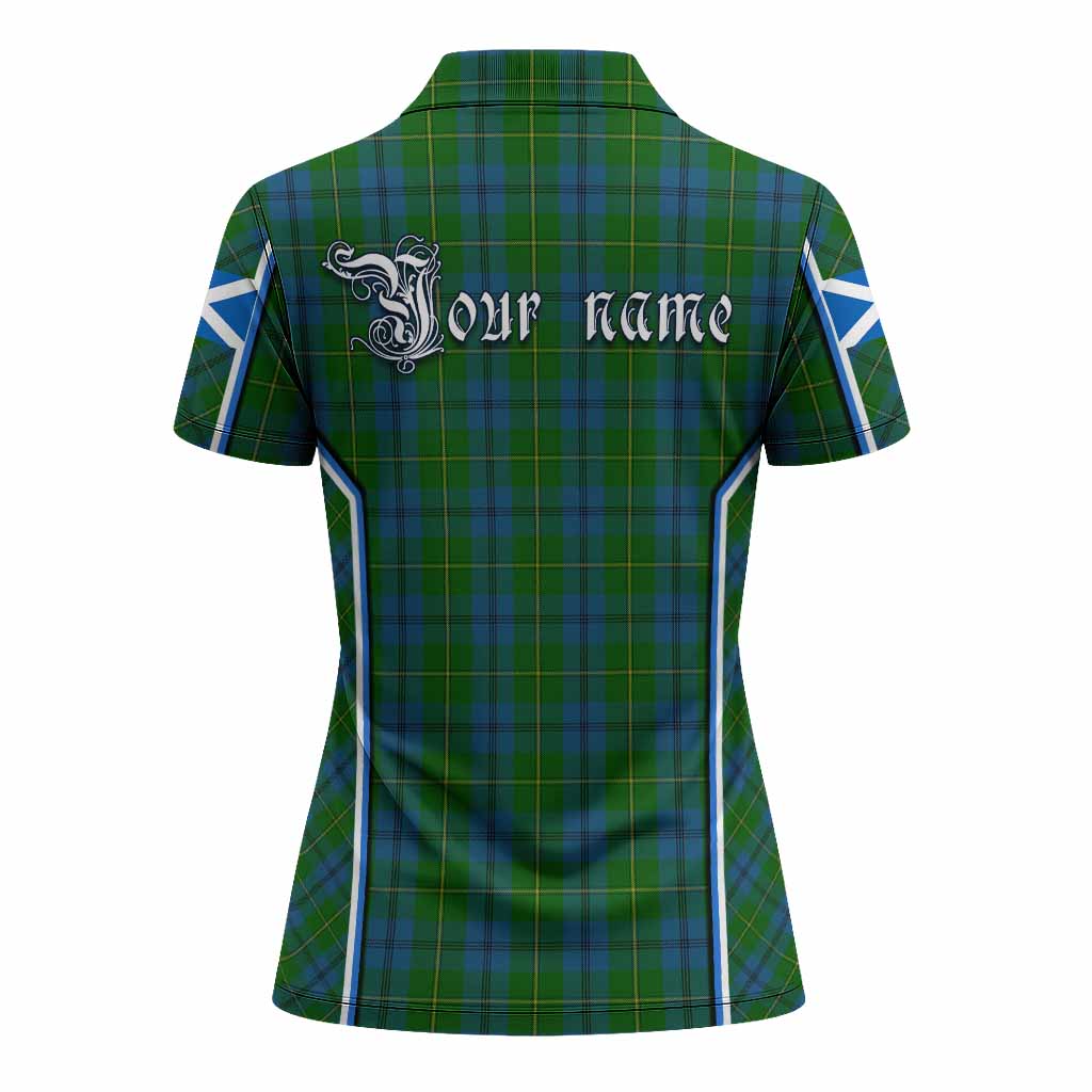 Johnstone (Johnston) Tartan Crest Women's Polo Shirt Scotland Coat of Arm Flag Style - Tartan Vibes Clothing