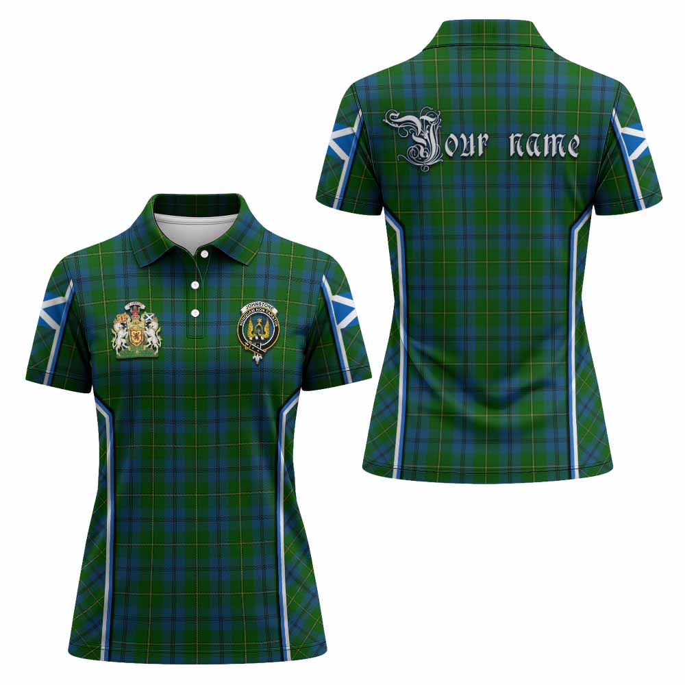 Johnstone (Johnston) Tartan Crest Women's Polo Shirt Scotland Coat of Arm Flag Style - Tartan Vibes Clothing