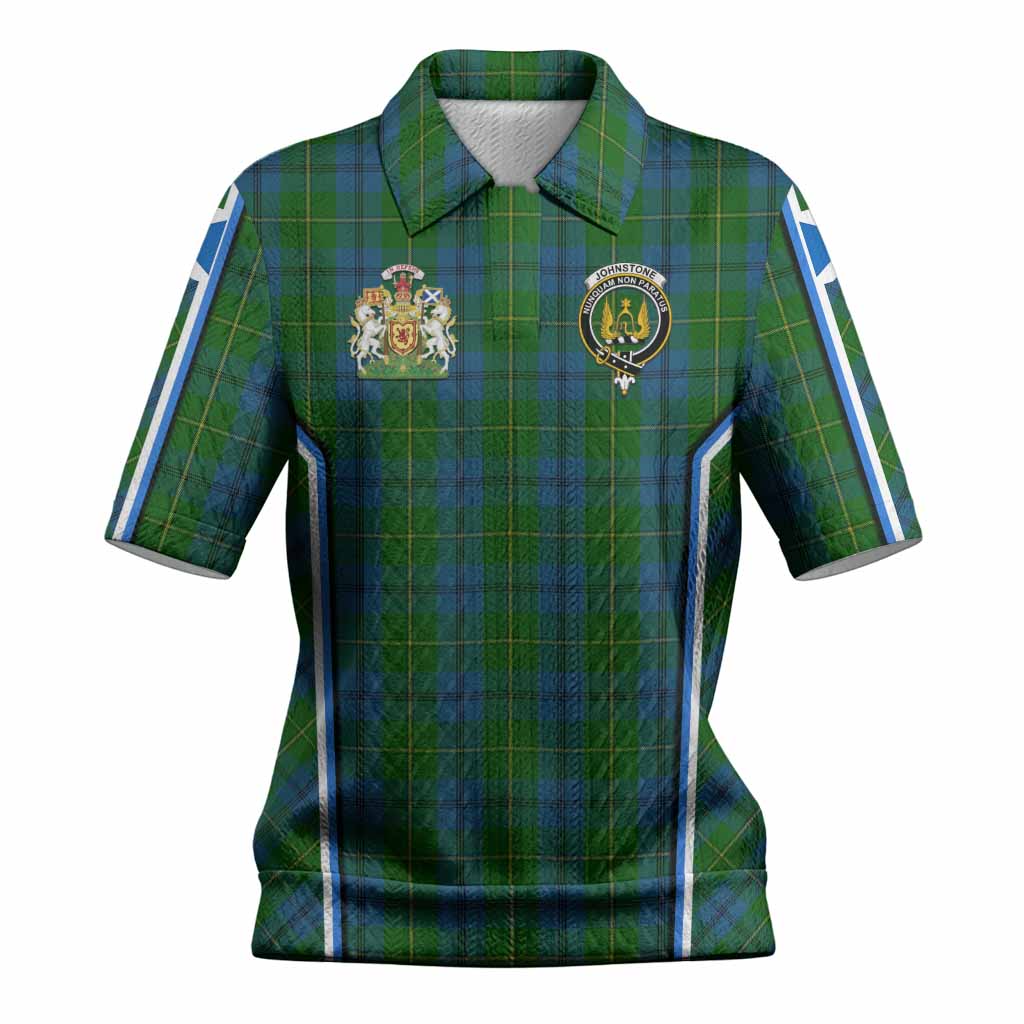 Johnstone (Johnston) Tartan Crest Women’s Polo Sweater Top Scotland Coat of Arm Flag Style