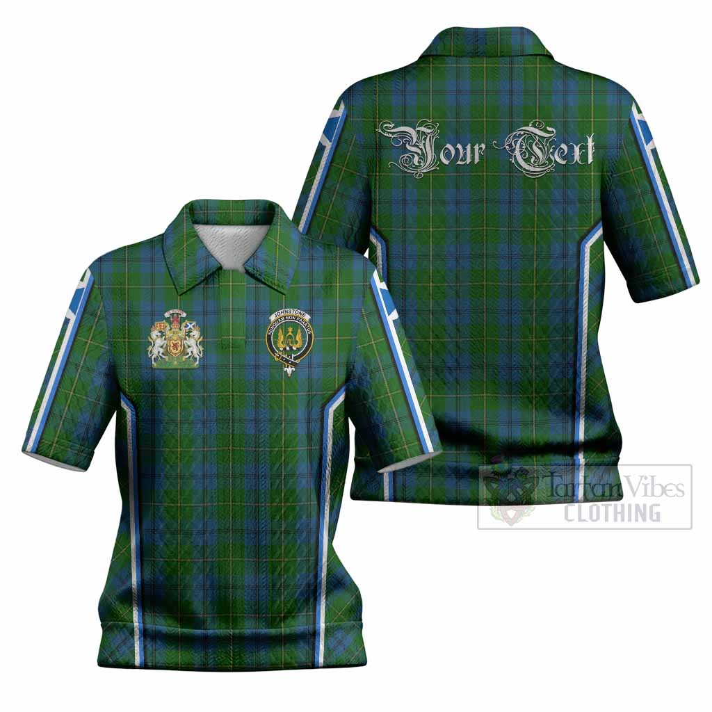 Johnstone (Johnston) Tartan Crest Women’s Polo Sweater Top Scotland Coat of Arm Flag Style