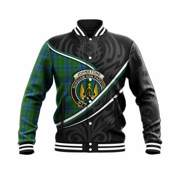 Johnstone (Johnston) Tartan Family Crest Baseball Jacket Celtic Scottish Thistle Floral