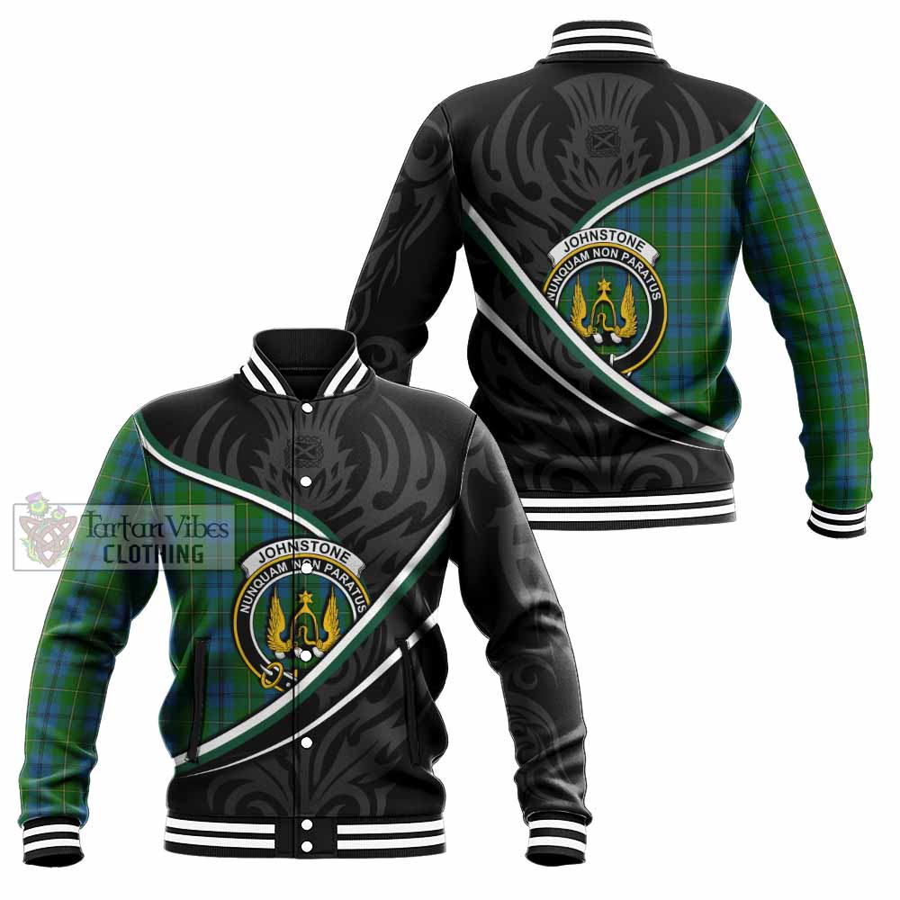 Johnstone (Johnston) Tartan Family Crest Baseball Jacket Celtic Scottish Thistle Floral - Tartan Vibes Clothing