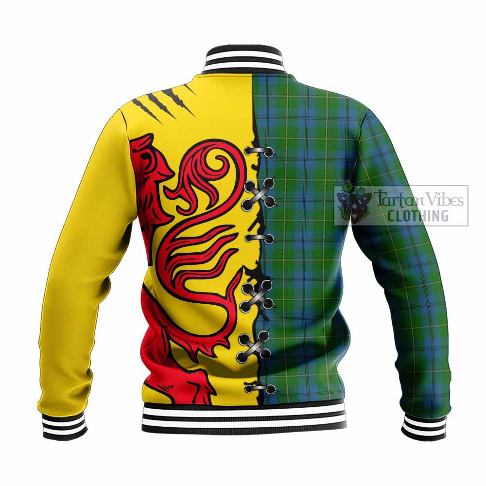 Johnstone (Johnston) Tartan Family Crest Baseball Jacket Lion Rampant Honor - Tartan Vibes Clothing