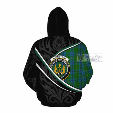 Johnstone (Johnston) Tartan Family Crest Cotton Hoodie Celtic Scottish Thistle Floral - Tartan Vibes Clothing