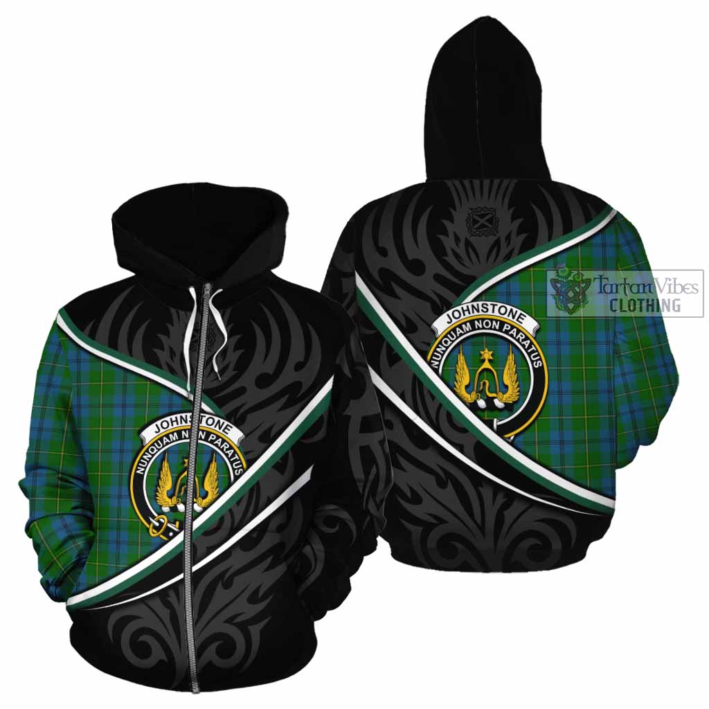 Johnstone (Johnston) Tartan Family Crest Cotton Hoodie Celtic Scottish Thistle Floral - Tartan Vibes Clothing