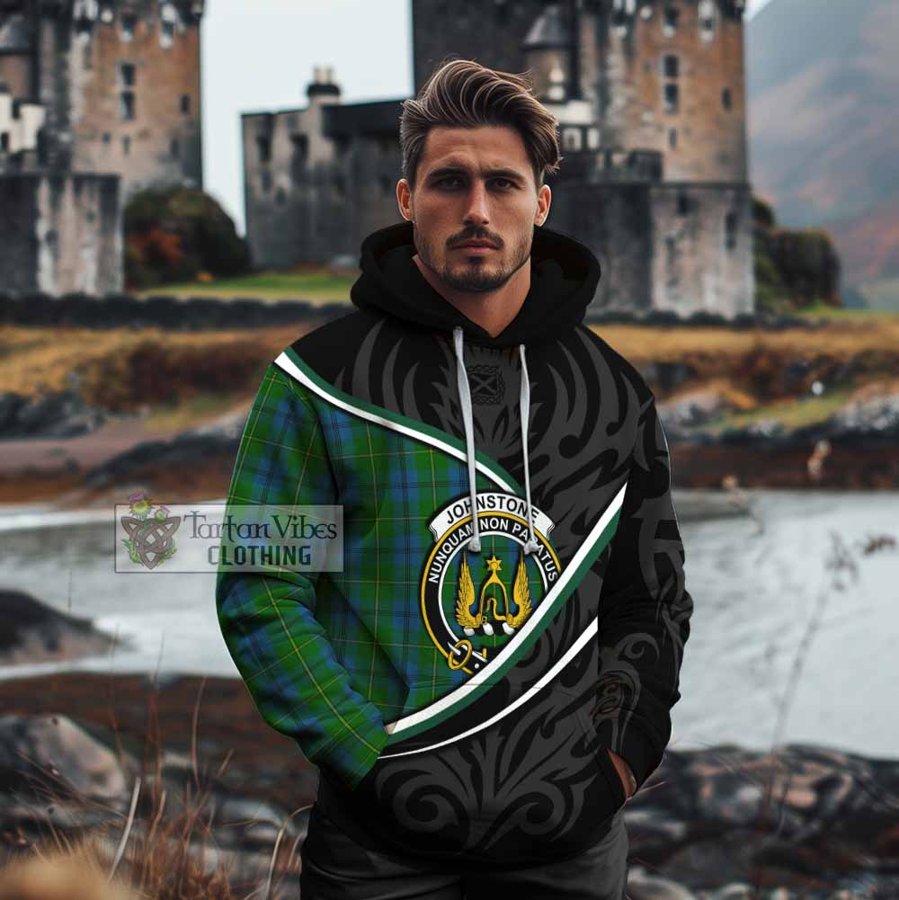 Johnstone (Johnston) Tartan Family Crest Cotton Hoodie Celtic Scottish Thistle Floral - Tartan Vibes Clothing