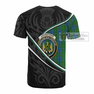 Johnstone (Johnston) Tartan Family Crest Cotton T-shirt Celtic Scottish Thistle Floral - Tartan Vibes Clothing
