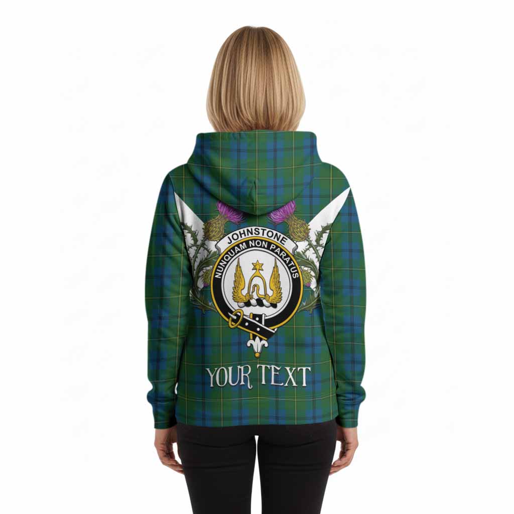 Johnstone (Johnston) Tartan Family Crest Hoodie Scottish Burns Night Thistle Floral