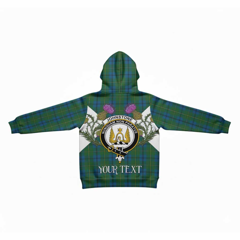 Johnstone (Johnston) Tartan Family Crest Kid Hoodie Scottish Burns Night Thistle Floral