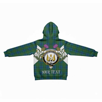 Johnstone (Johnston) Tartan Family Crest Kid Hoodie Scottish Burns Night Thistle Floral
