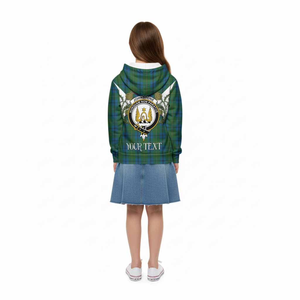 Johnstone (Johnston) Tartan Family Crest Kid Hoodie Scottish Burns Night Thistle Floral