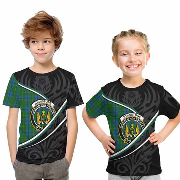 Johnstone (Johnston) Tartan Family Crest Kid T-shirt Celtic Scottish Thistle Floral