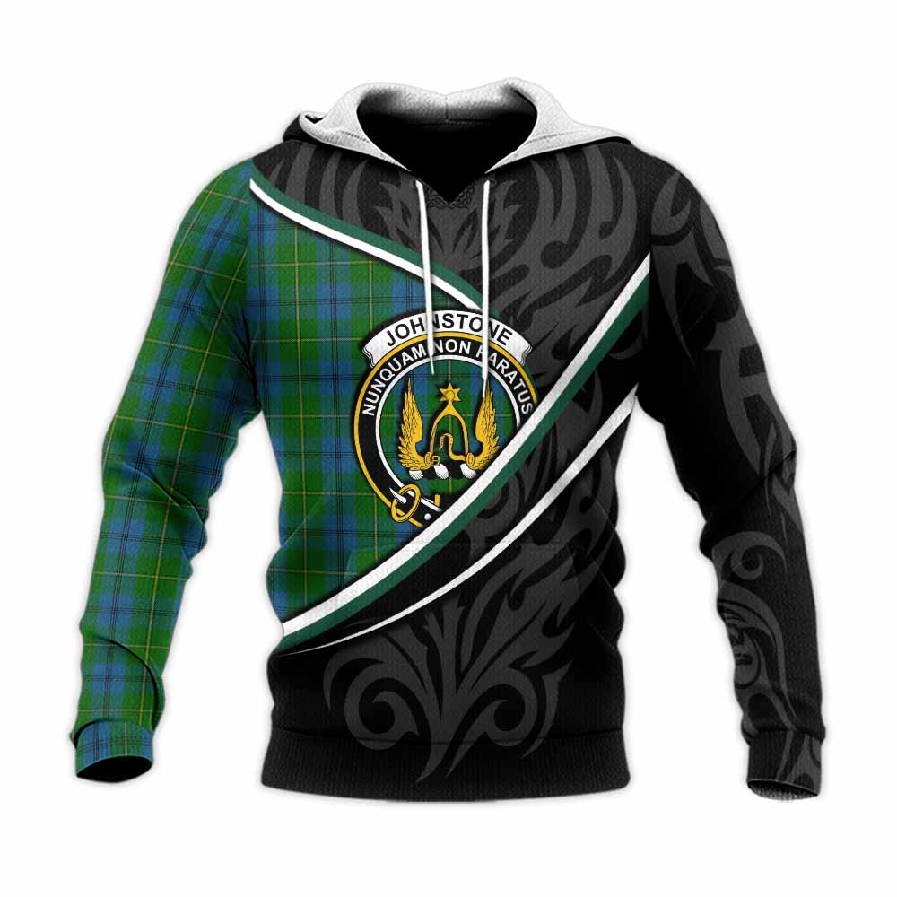 Johnstone (Johnston) Tartan Family Crest Knitted Hoodie Celtic Scottish Thistle Floral - Tartan Vibes Clothing