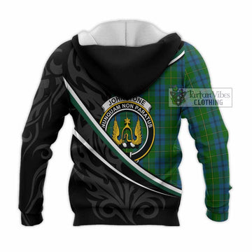 Johnstone (Johnston) Tartan Family Crest Knitted Hoodie Celtic Scottish Thistle Floral - Tartan Vibes Clothing