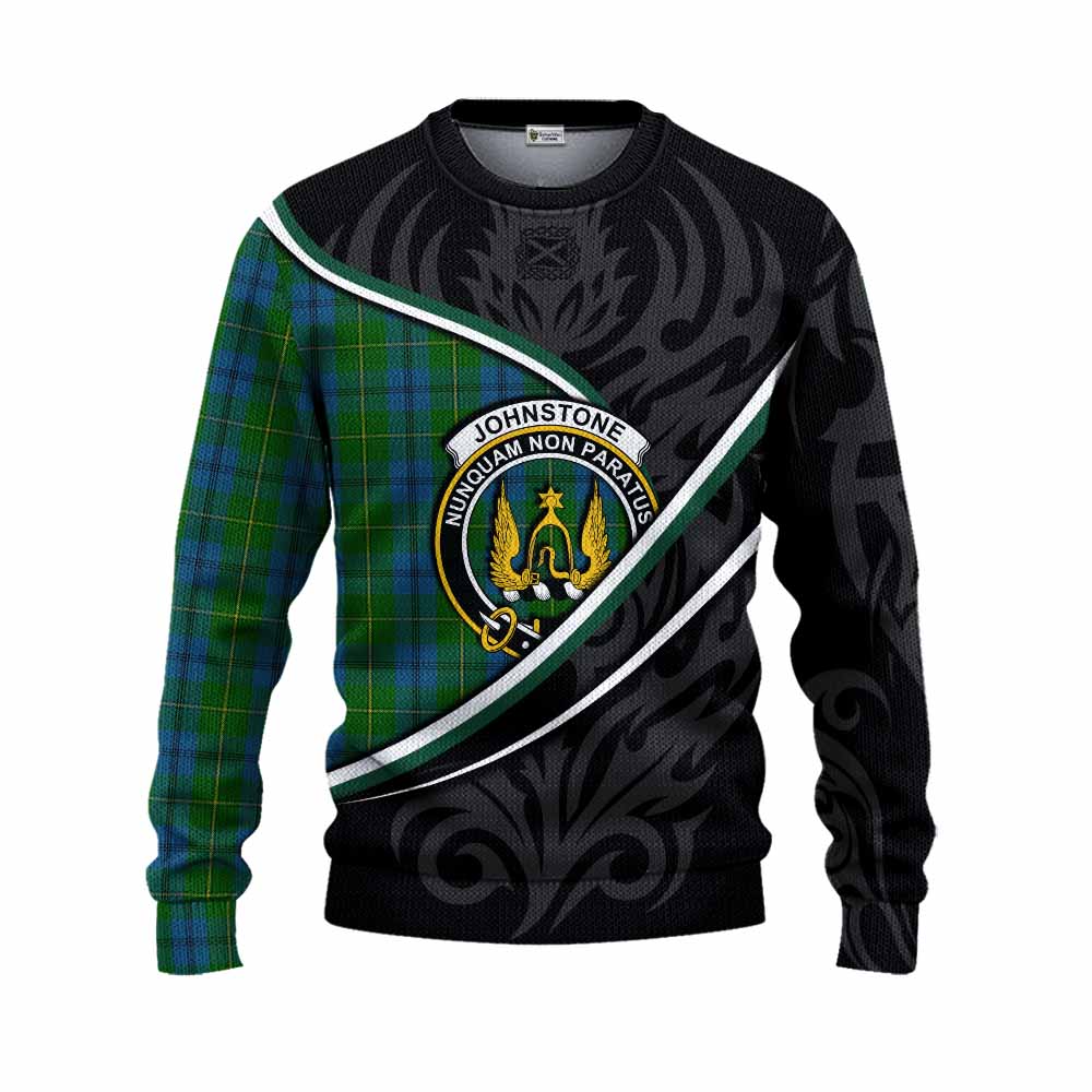 Johnstone (Johnston) Tartan Family Crest Knitted Sweater Celtic Scottish Thistle Floral - Tartan Vibes Clothing