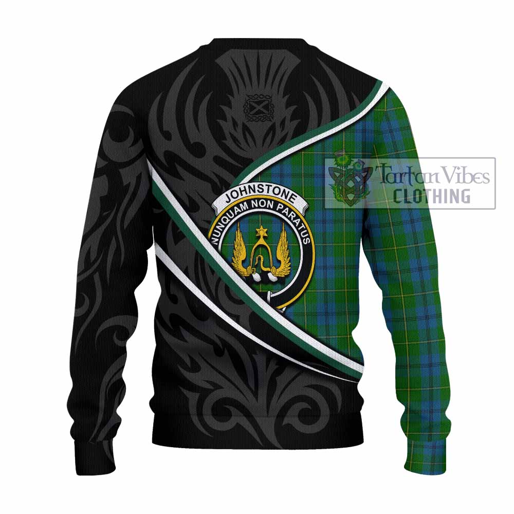 Johnstone (Johnston) Tartan Family Crest Knitted Sweater Celtic Scottish Thistle Floral - Tartan Vibes Clothing