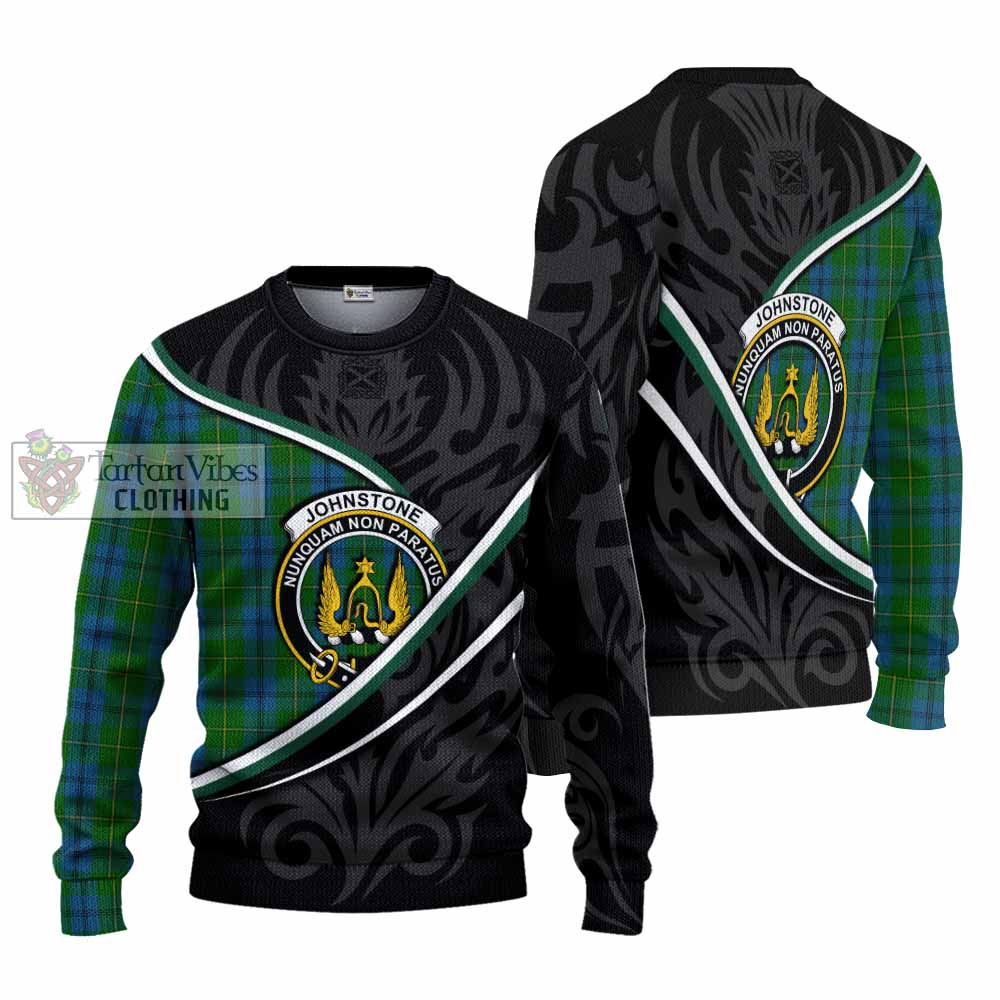 Johnstone (Johnston) Tartan Family Crest Knitted Sweater Celtic Scottish Thistle Floral - Tartan Vibes Clothing