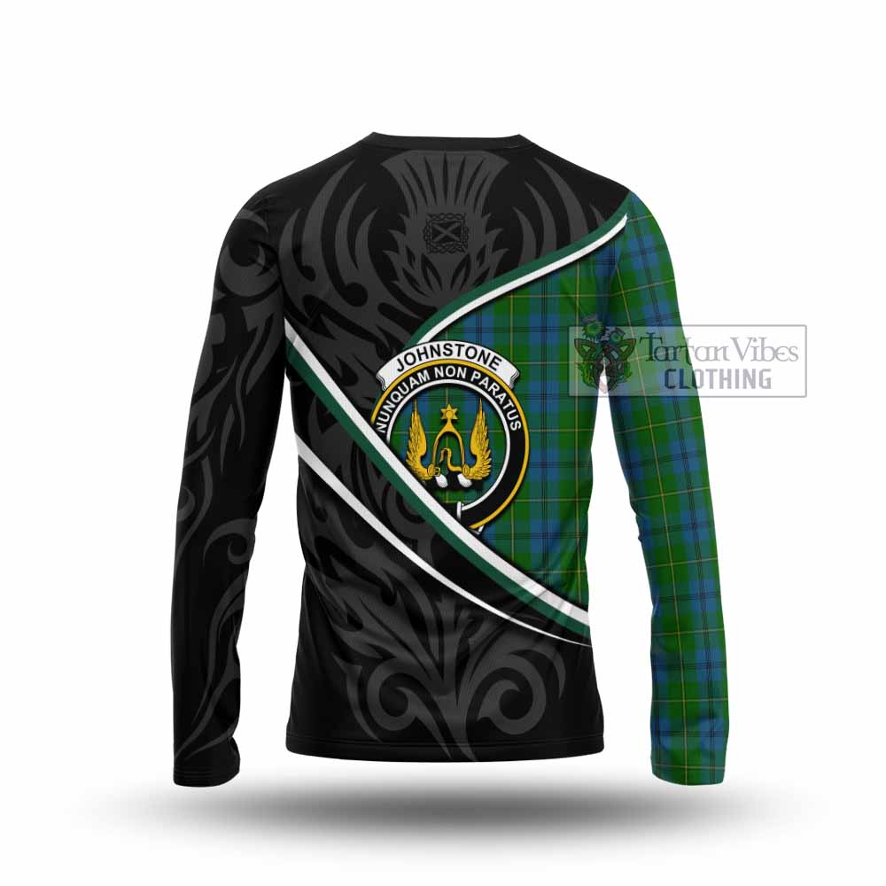 Johnstone (Johnston) Tartan Family Crest Long Sleeve T-Shirt Celtic Scottish Thistle Floral - Tartan Vibes Clothing