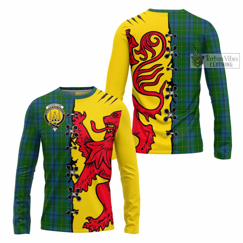 Johnstone (Johnston) Tartan Family Crest Long Sleeve T-Shirt Lion Rampant Honor - Tartan Vibes Clothing