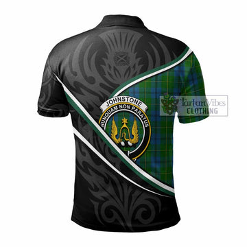 Johnstone (Johnston) Tartan Family Crest Polo Shirt Celtic Scottish Thistle Floral