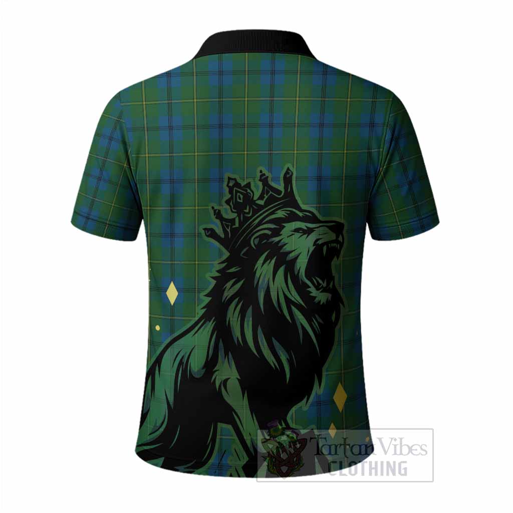 Johnstone (Johnston) Tartan Family Crest Polo Shirt Crowned Lion Roaring
