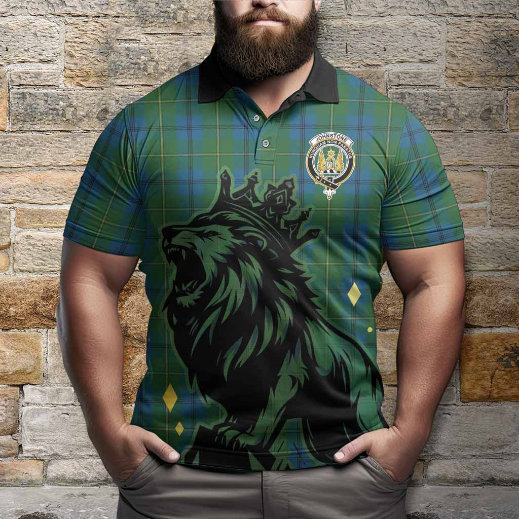 Johnstone (Johnston) Tartan Family Crest Polo Shirt Crowned Lion Roaring
