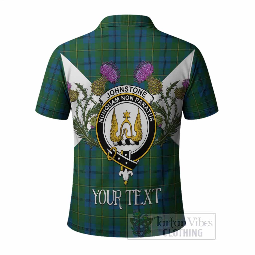Johnstone (Johnston) Tartan Family Crest Polo Shirt Scottish Burns Night Thistle Floral