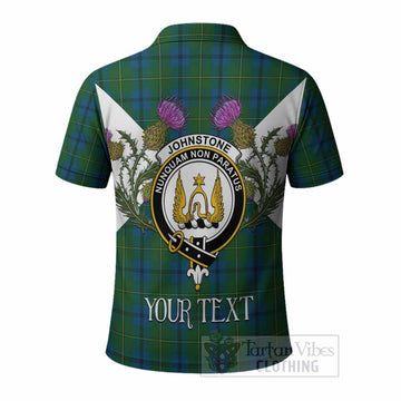 Johnstone (Johnston) Tartan Family Crest Polo Shirt Scottish Burns Night Thistle Floral
