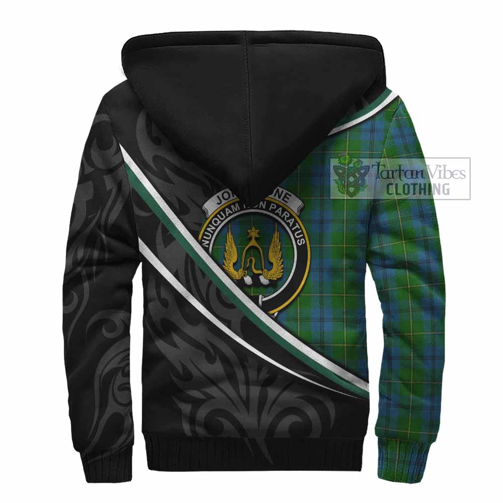 Johnstone (Johnston) Tartan Family Crest Sherpa Hoodie Celtic Scottish Thistle Floral - Tartan Vibes Clothing