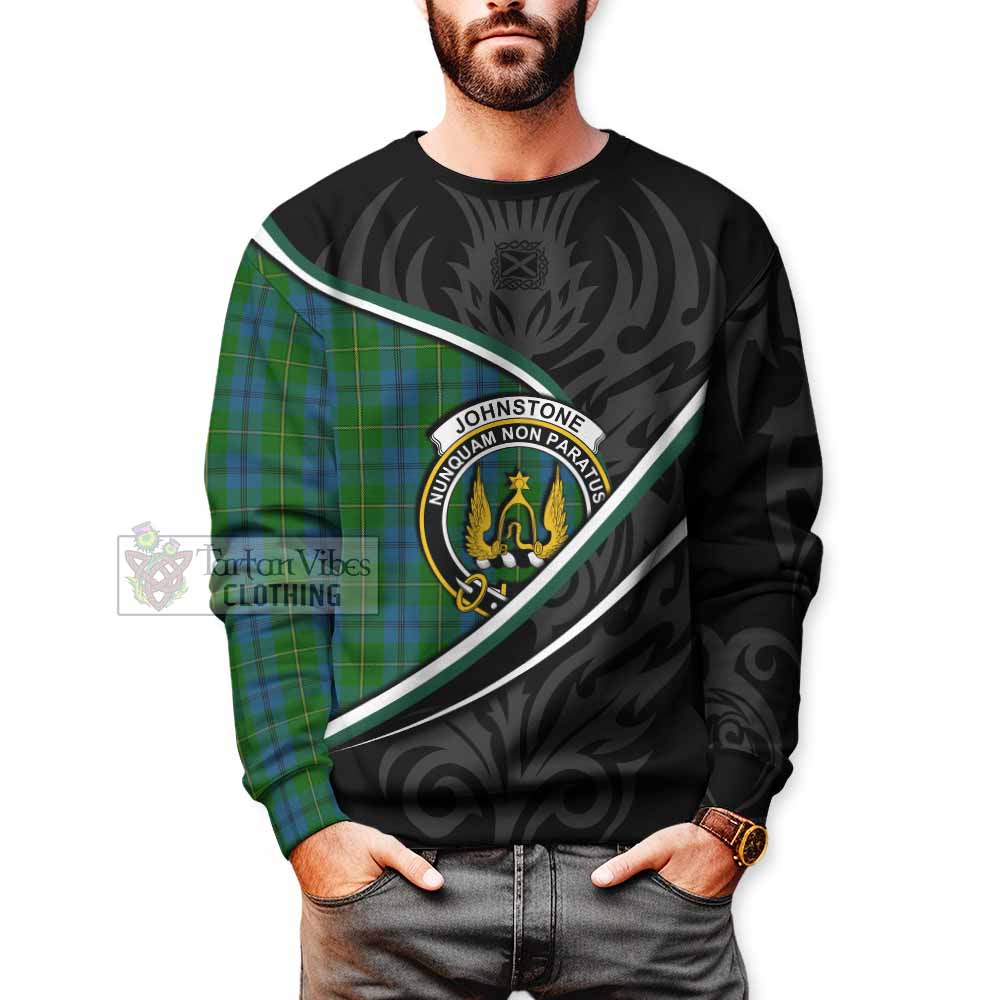 Johnstone (Johnston) Tartan Family Crest Sweatshirt Celtic Scottish Thistle Floral - Tartan Vibes Clothing