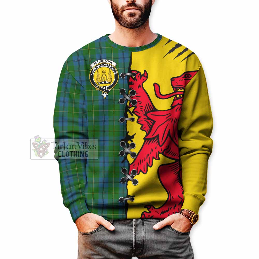 Johnstone (Johnston) Tartan Family Crest Sweatshirt Lion Rampant Honor - Tartan Vibes Clothing