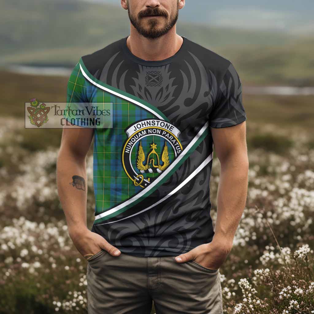 Johnstone (Johnston) Tartan Family Crest T-shirt Celtic Scottish Thistle Floral - Tartan Vibes Clothing