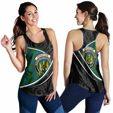 Johnstone (Johnston) Tartan Family Crest Women Racerback Tanks Celtic Scottish Thistle Floral - Tartan Vibes Clothing