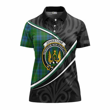 Johnstone (Johnston) Tartan Family Crest Women's Polo Shirt Celtic Scottish Thistle Floral - Tartan Vibes Clothing