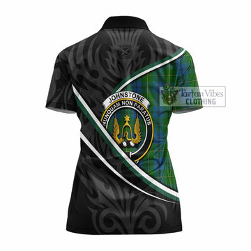 Johnstone (Johnston) Tartan Family Crest Women's Polo Shirt Celtic Scottish Thistle Floral - Tartan Vibes Clothing