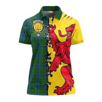 Johnstone (Johnston) Tartan Family Crest Women's Polo Shirt Lion Rampant Honor - Tartan Vibes Clothing