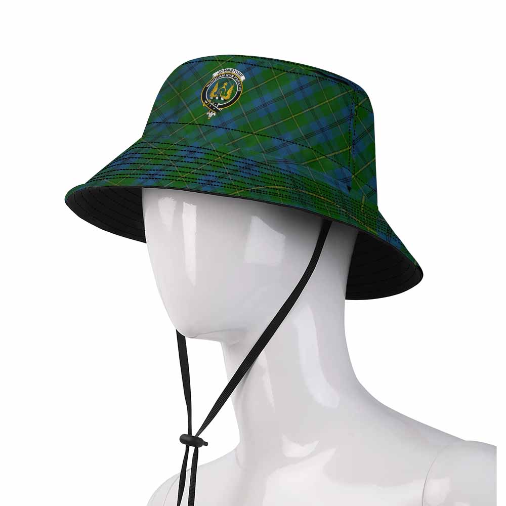 Johnstone (Johnston) Tartan Fishing Hat with Family Crest