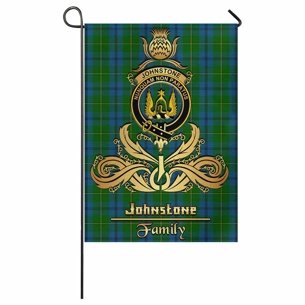Johnstone (Johnston) Tartan Garden Flag with Highland Thistle Cherish Family Crest Style - Tartan Vibes Clothing
