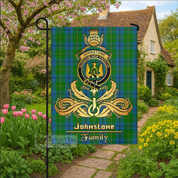 Johnstone (Johnston) Tartan Garden Flag with Highland Thistle Cherish Family Crest Style - Tartan Vibes Clothing
