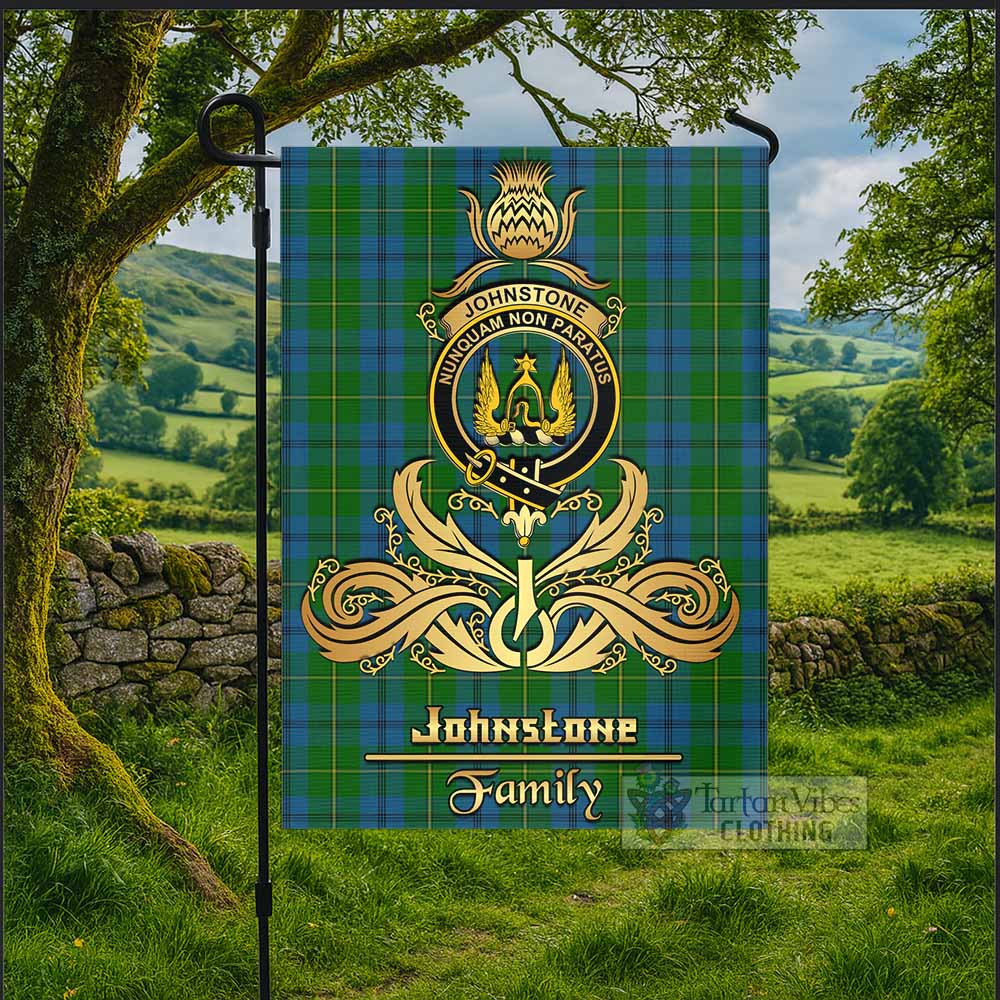 Johnstone (Johnston) Tartan Garden Flag with Highland Thistle Cherish Family Crest Style - Tartan Vibes Clothing